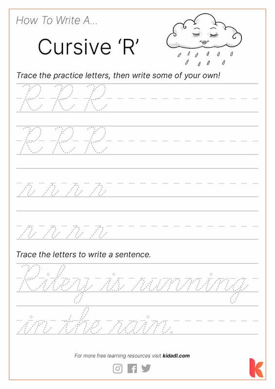 Cursive R Worksheet.