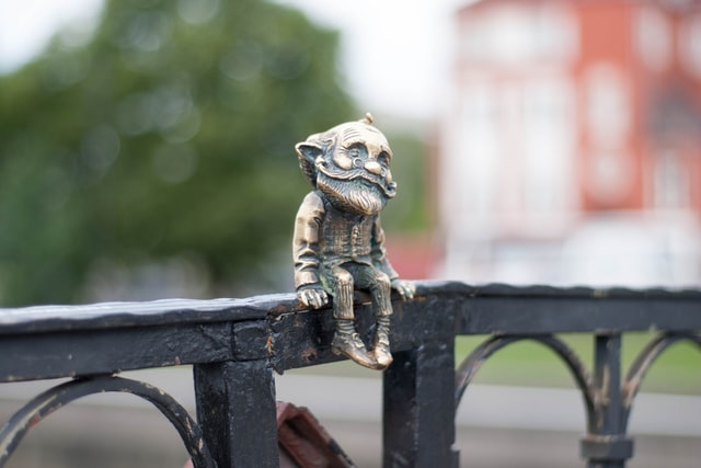 Gnomes are often used as decorating items in the garden.