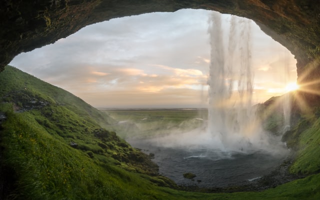 There are a few things in nature as beautiful as waterfalls during sunsets.