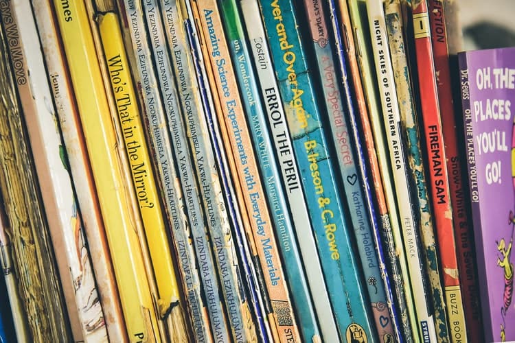 Children love selecting books that look colorful and have friendly characters