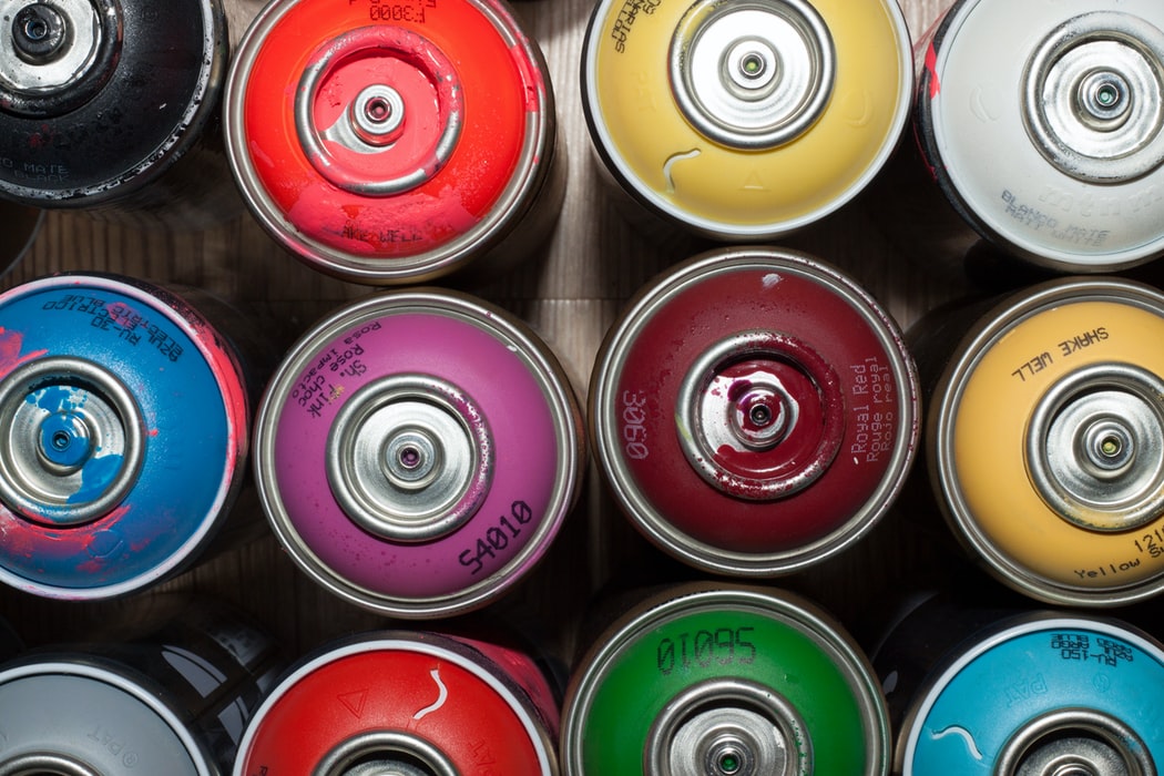 Famous Banksy artwork is created using graffiti.