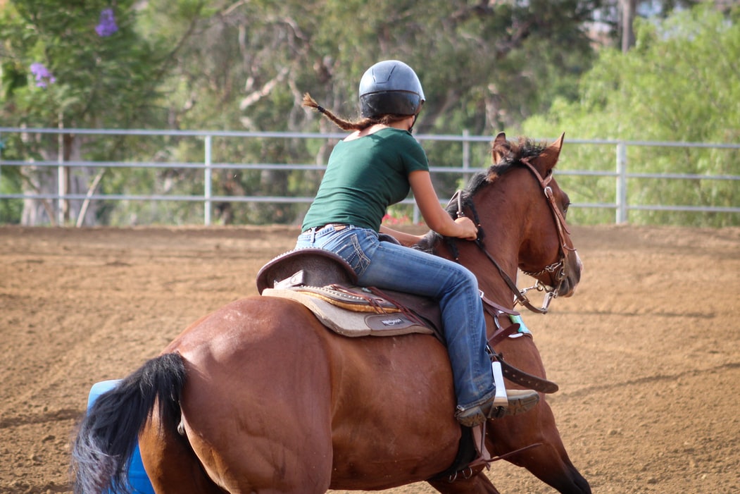 Training for riding a barrel race can be hard work.