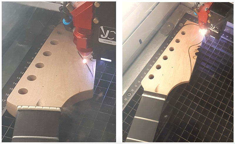découpe forme tête strato guitare en kit