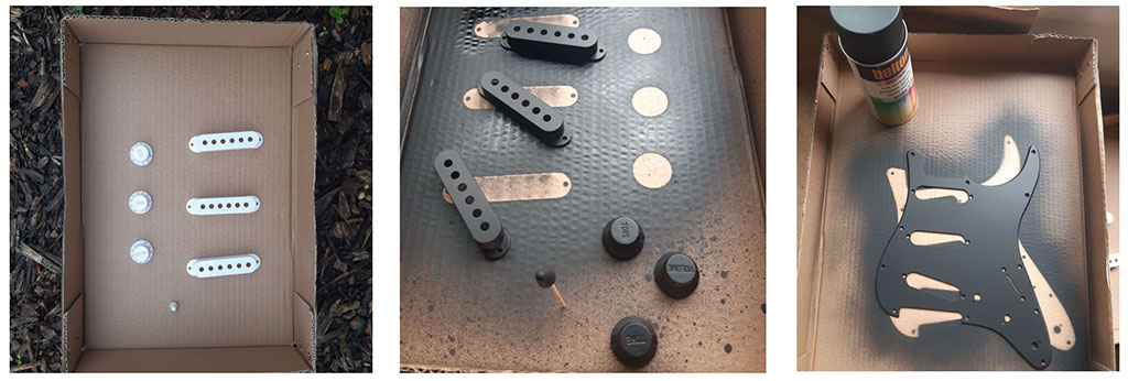 peinture pickguard guitare en kit strato