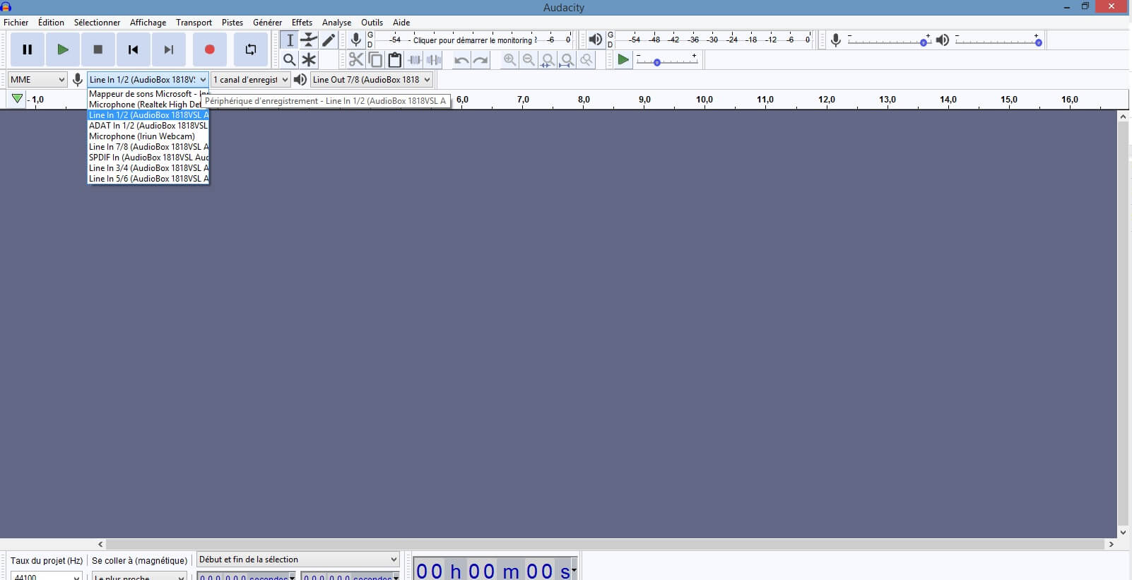 Audacity-configurations entrées