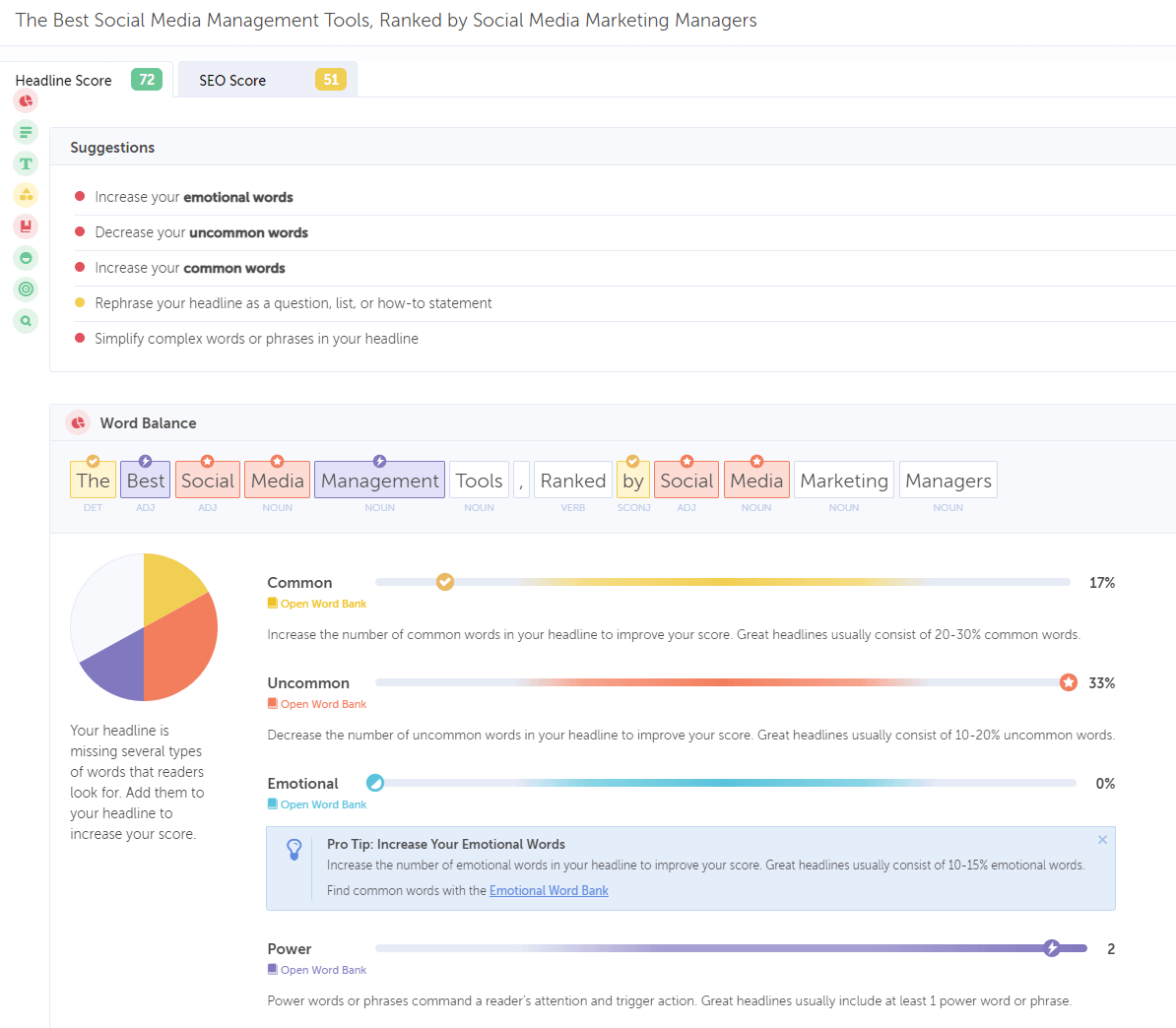 CoSchedule's Headline Analyzer - a free tool that helps you optimize headlines for social media, SEO, and more
