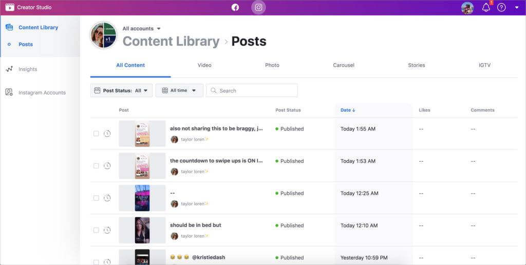 Creator Studio by Facebook - free tool for social media marketing