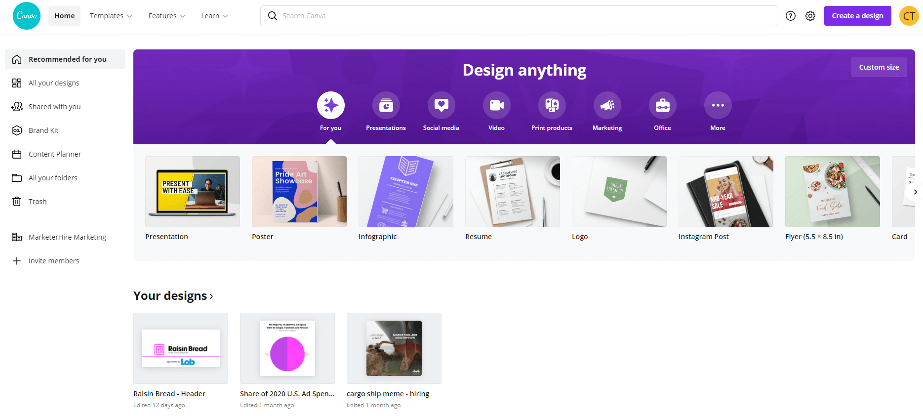Canva - a free tool for drag-and-drop designing and social media posts