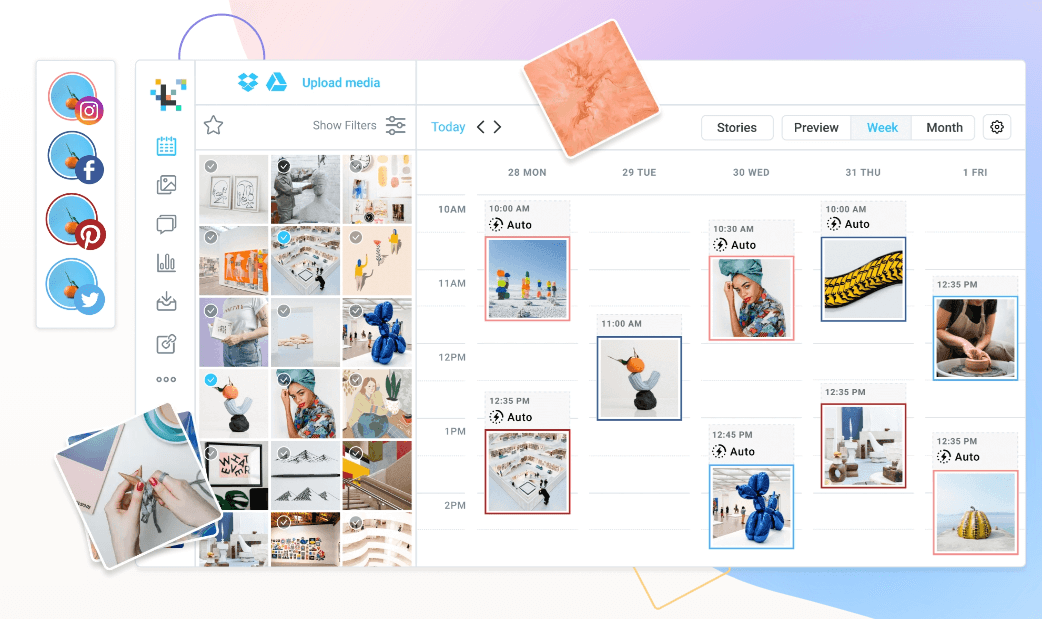 Later - schedule posts to Instagram with visual content calendar