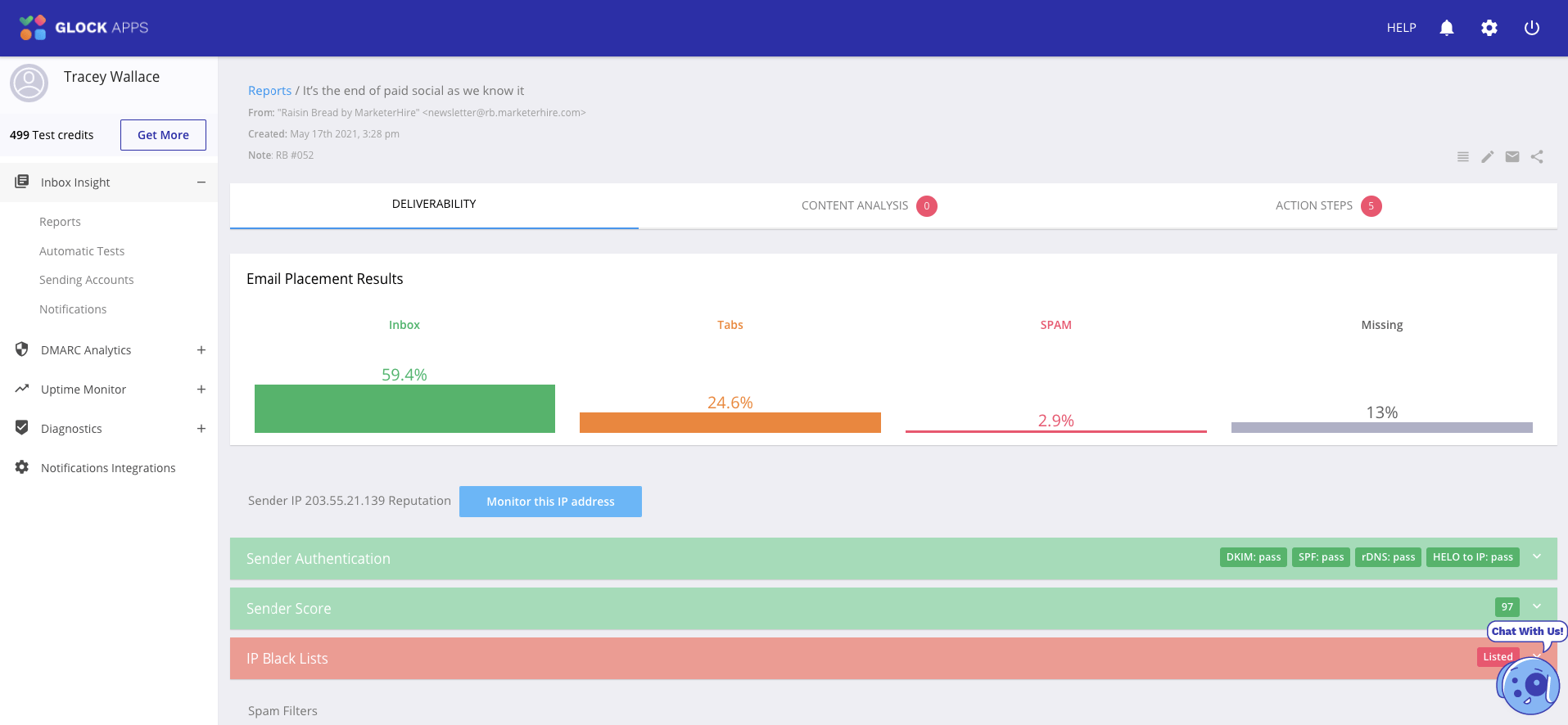 GlockApps email deliverability tool