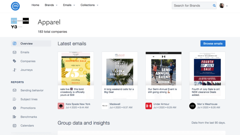 MailCharts email templates