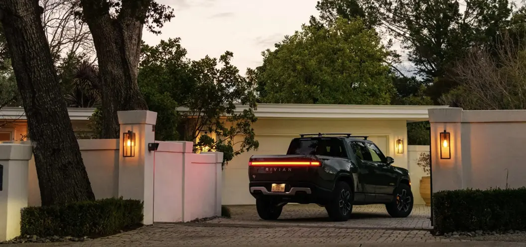 rivian in a driveway