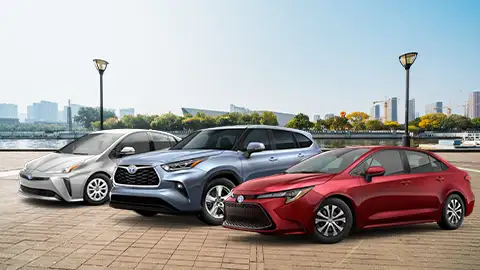 Line up with some of Toyota's electric, PHEV, and hybrid cars