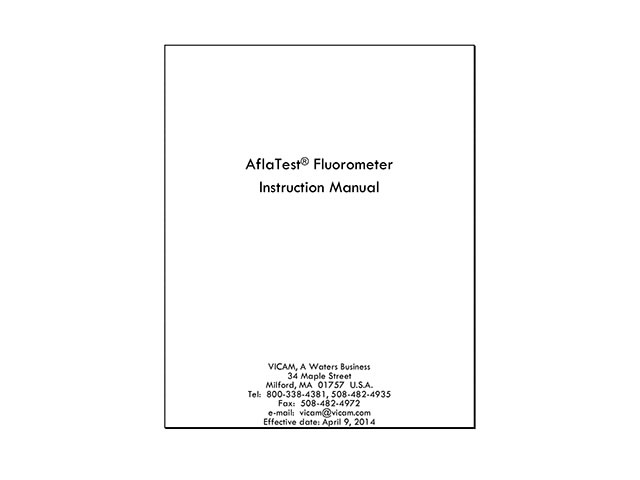 AflaTest Fluorometer Instruction Manual