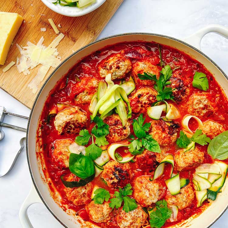 Ricotta pork meatballs with a rich tomato sauce NZ Pork