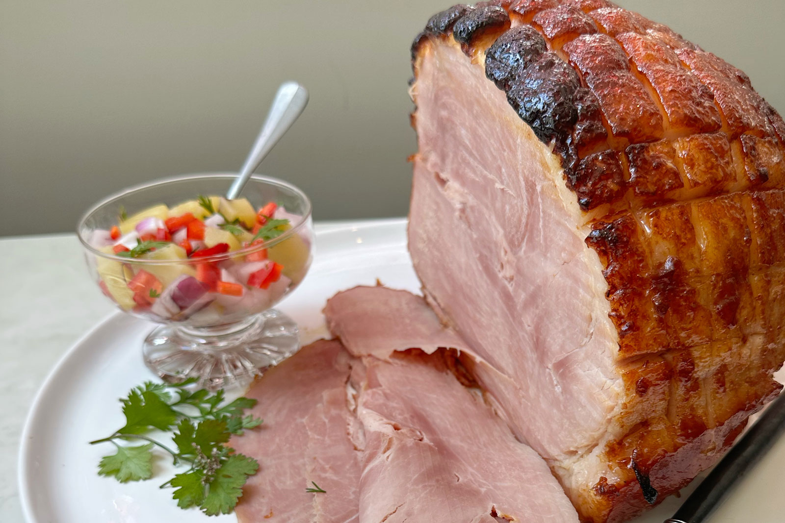 Hoisin Glazed Ham with Pineapple Salsa NZ Pork