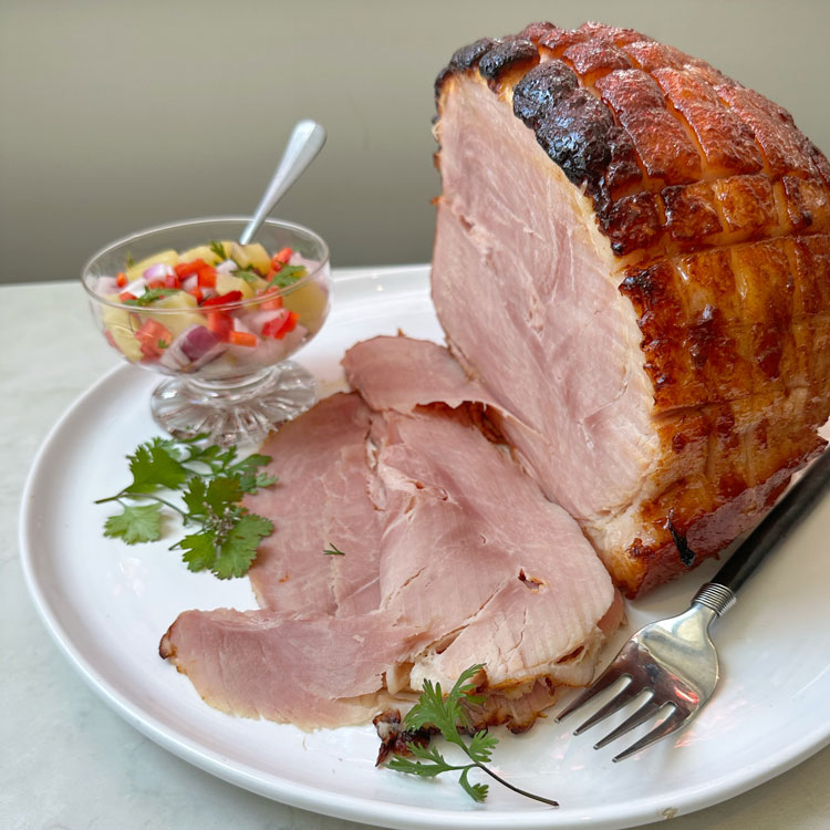 Hoisin Glazed Ham with Pineapple Salsa NZ Pork
