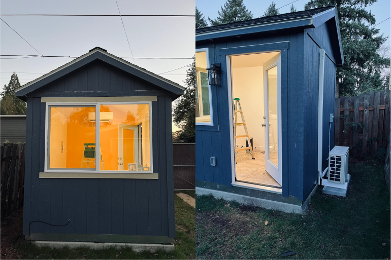 Backyard office shed mini-split HVAC