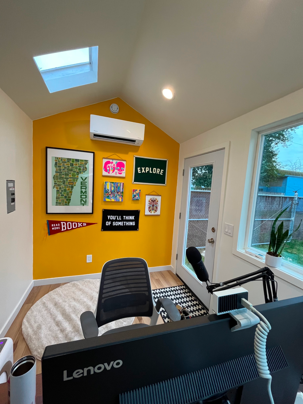 Interior of a tuff shed office