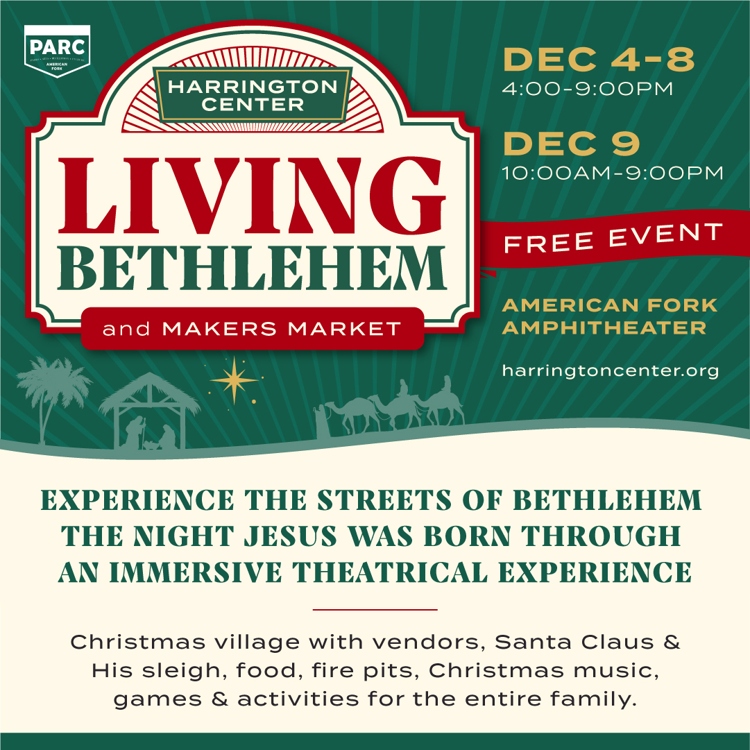 A poster displaying the dates and information regarding the living Bethlehem Makers Market.
