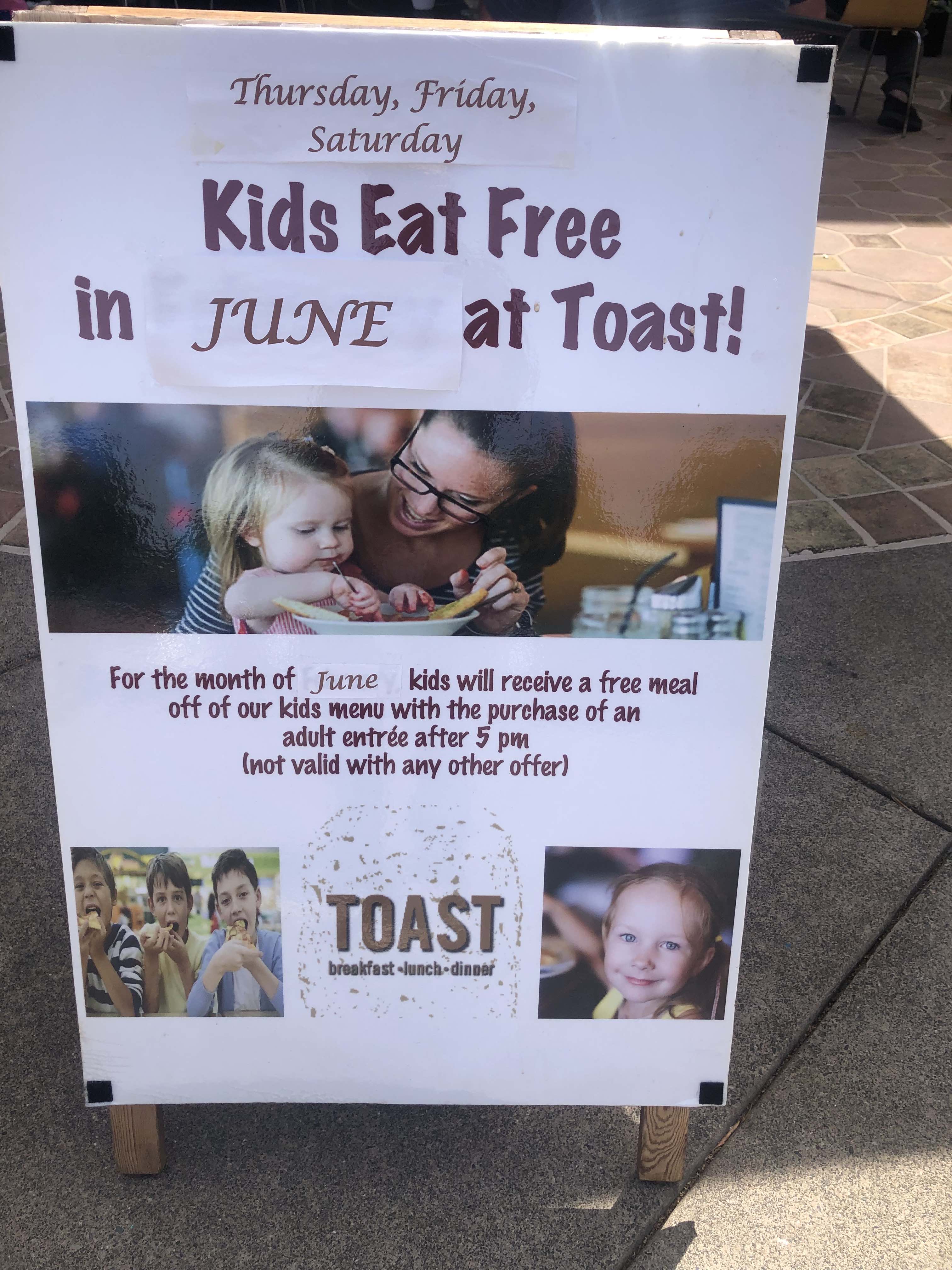 Kids Eat Free in June at Toast Restaurant Novato