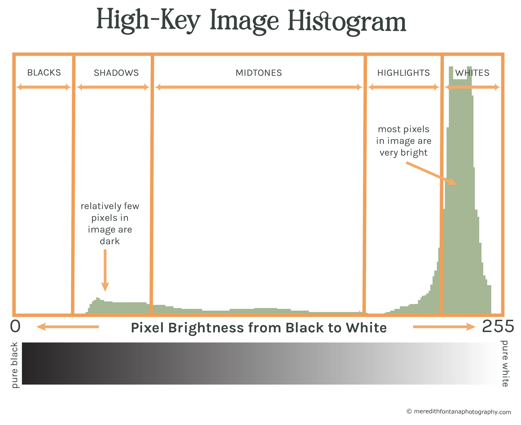 High key image histogram.