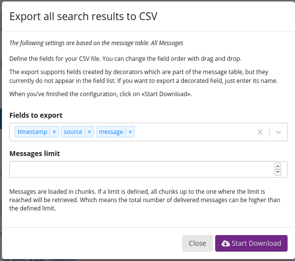 CSV Export