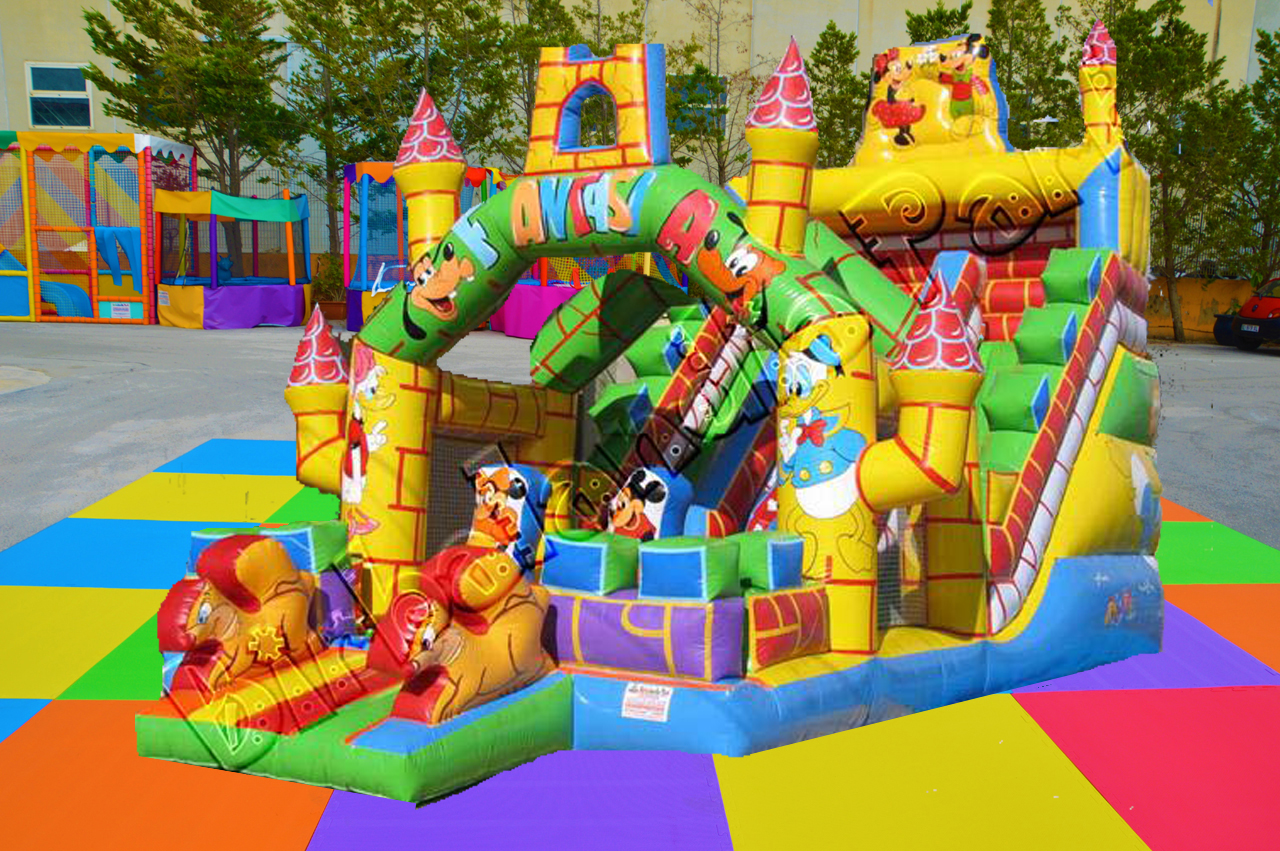 Gonfiabili Max Scivolo Con Ostacoli Con Maxi Scivolata Birbalandia Park