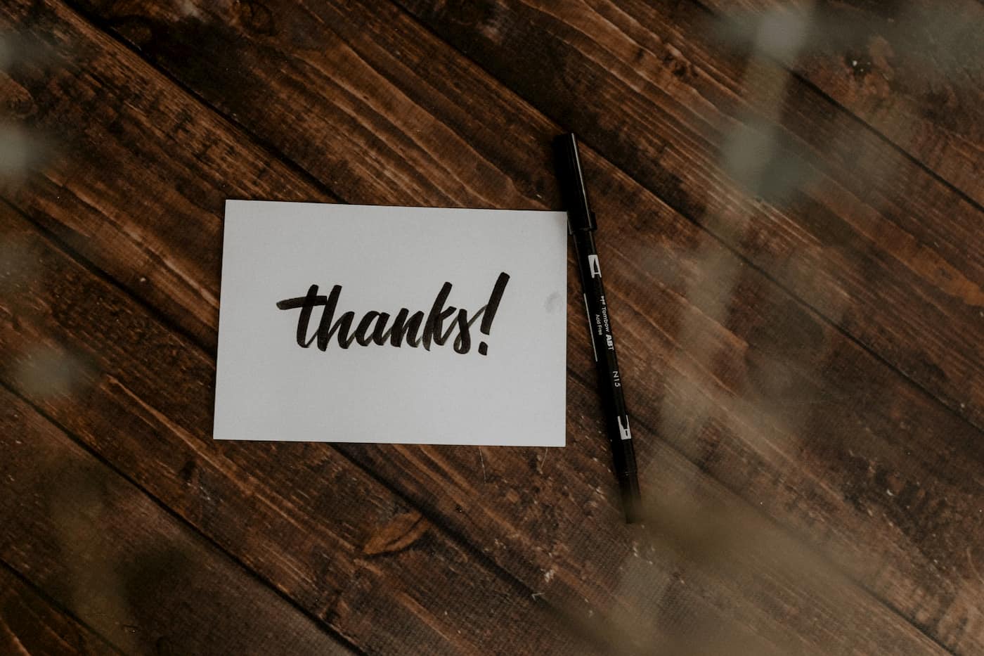 Caring for residents with a thank you card