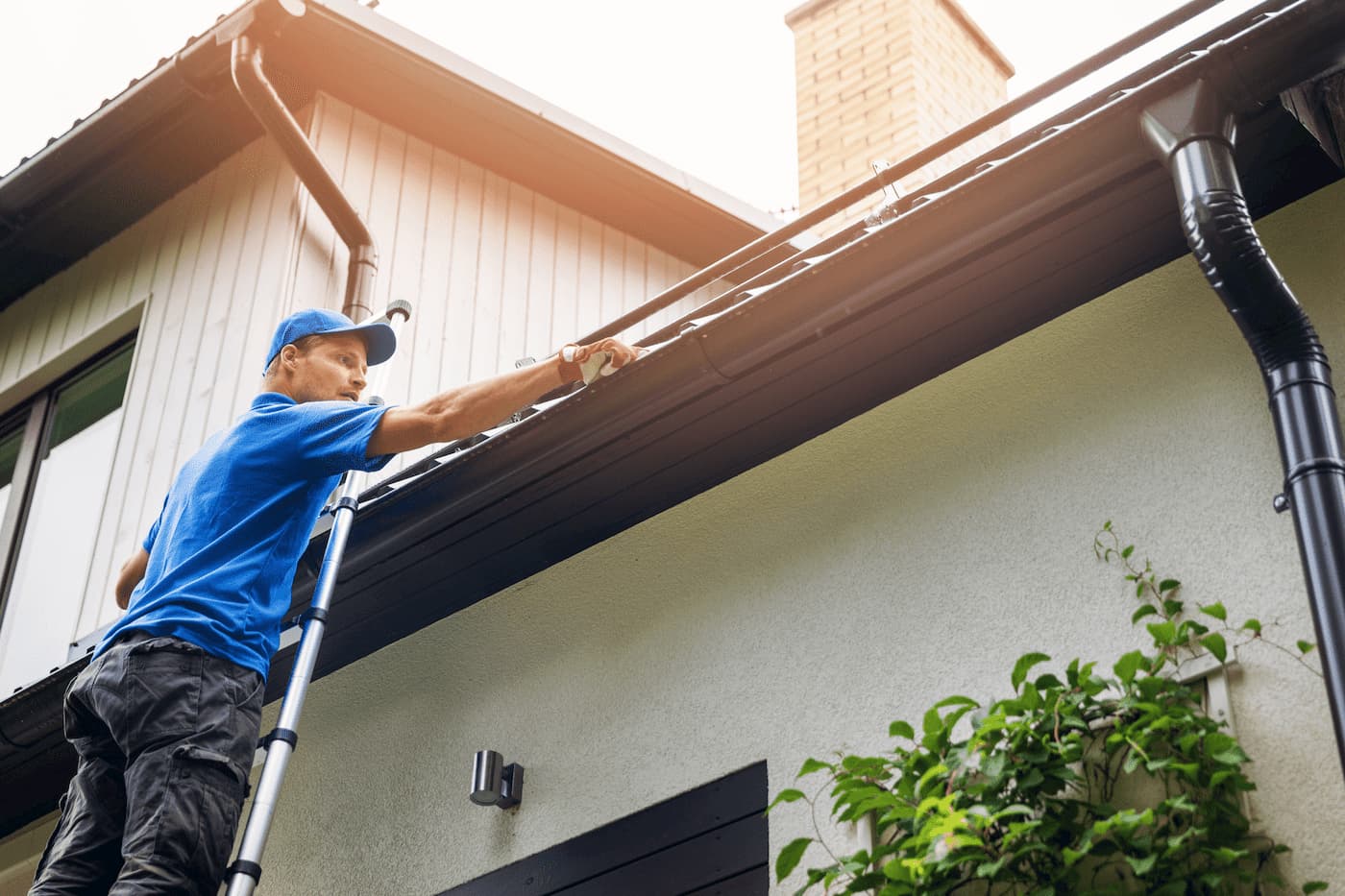 Roof repair at rental property home
