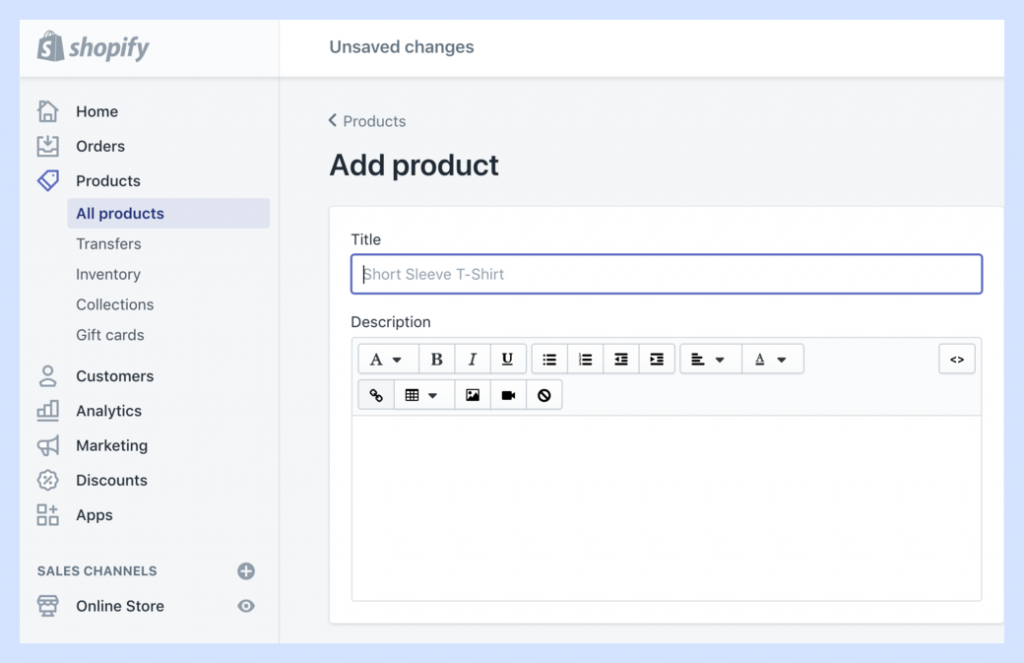 Step 1 to Set Up Your Shopify Store: Add products