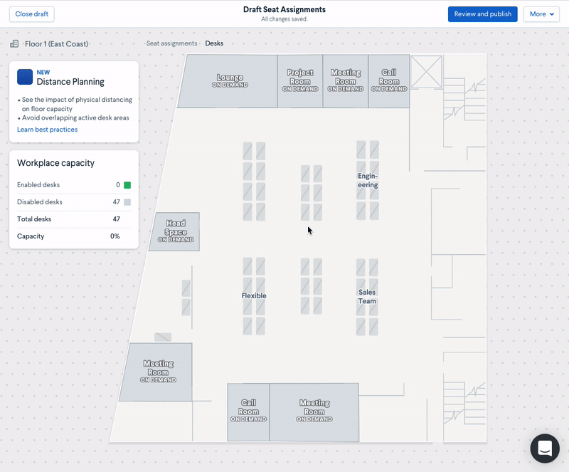 physical distancing desk management software for a safe work environment