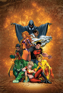 The Teen Titans DC superhero team's iconic members