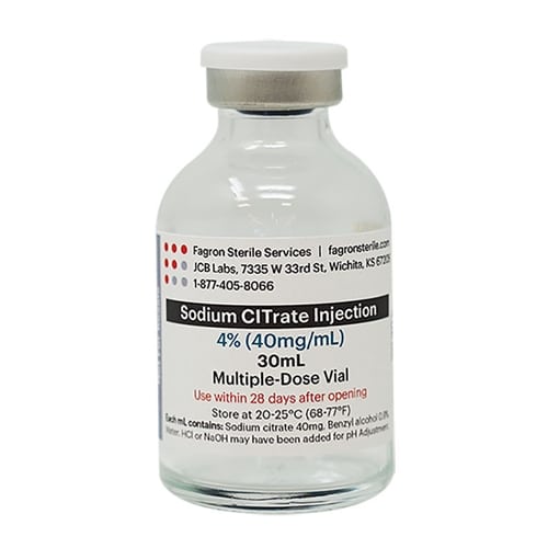 Sodium CITrate 4 Injection, 4 (40mg/mL) (1200mg/30mL), in a 30 mL Vial