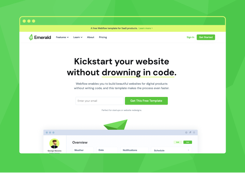 Emerald Kit Webflow SaaS Template Emerald Kit Webflow SaaS Template