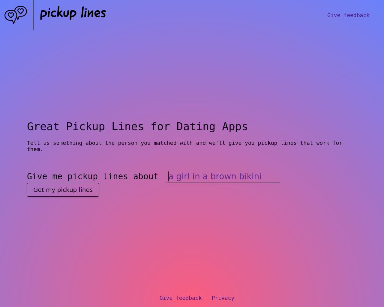 Pickup lines ai