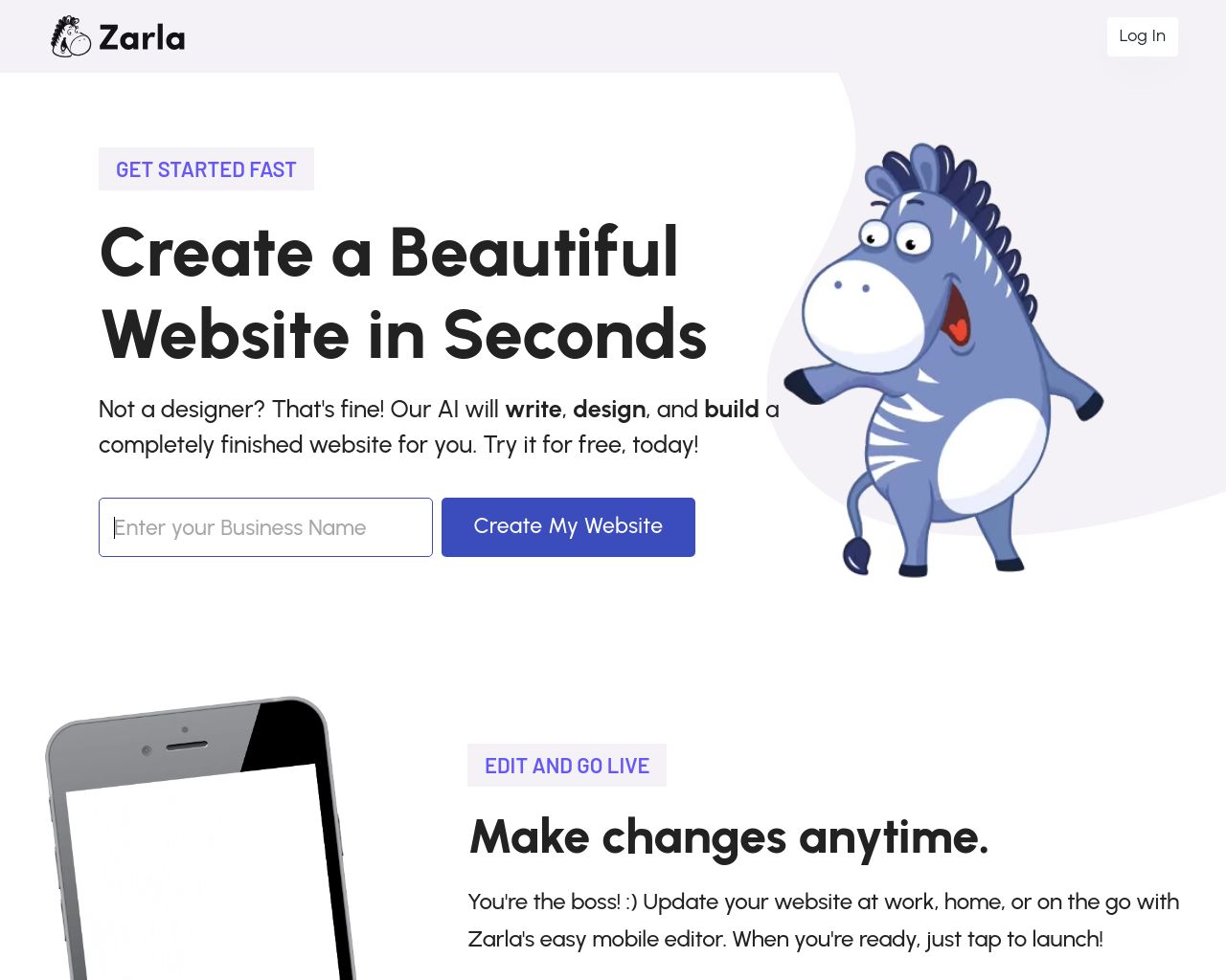 Zarla AI site Builder