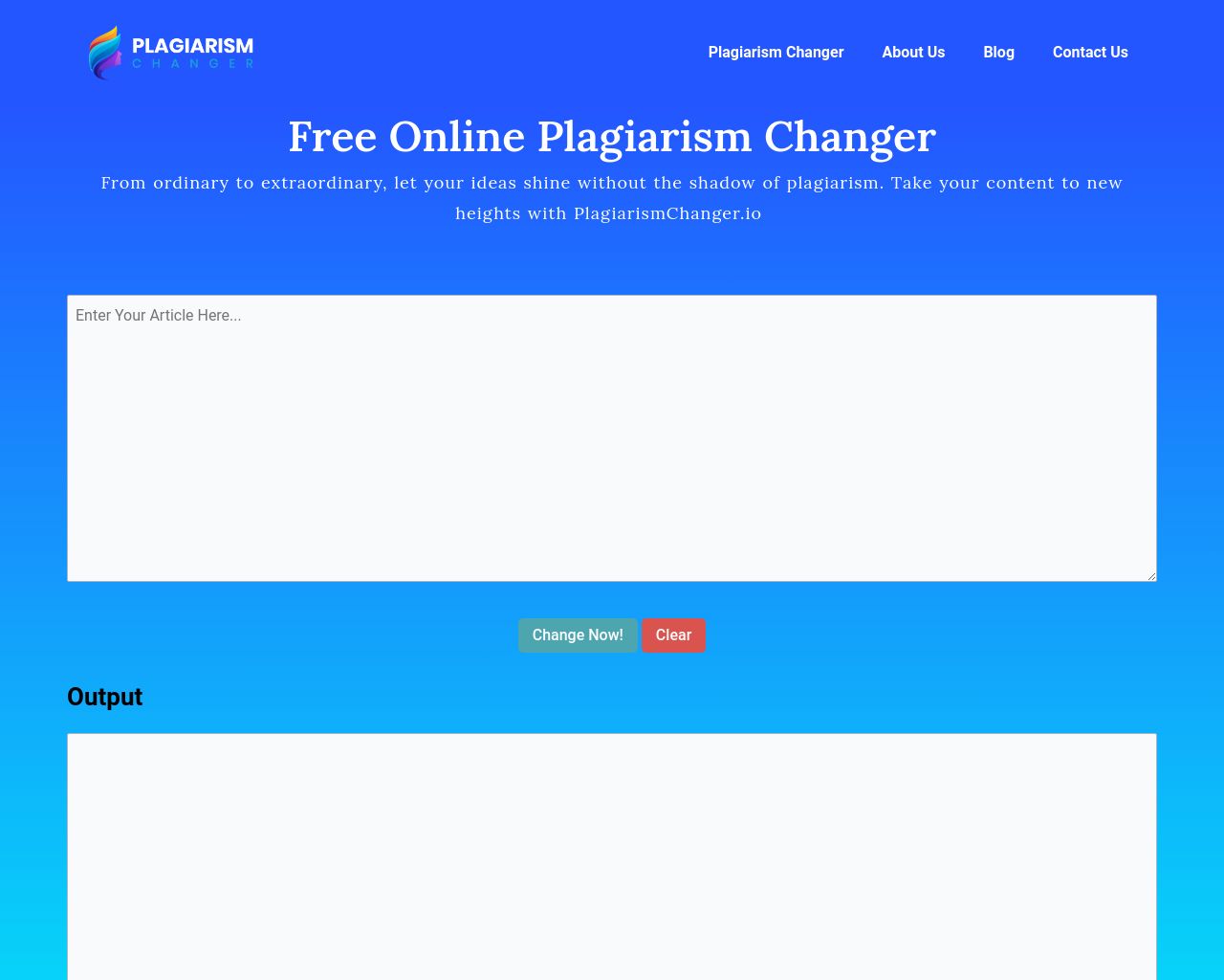 Plagiarism Changer Plagiarism changer