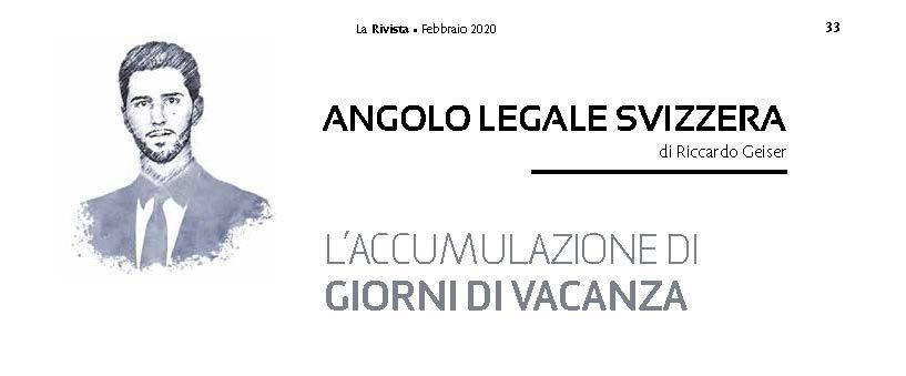 L'acculumazione di giorni di vacanza