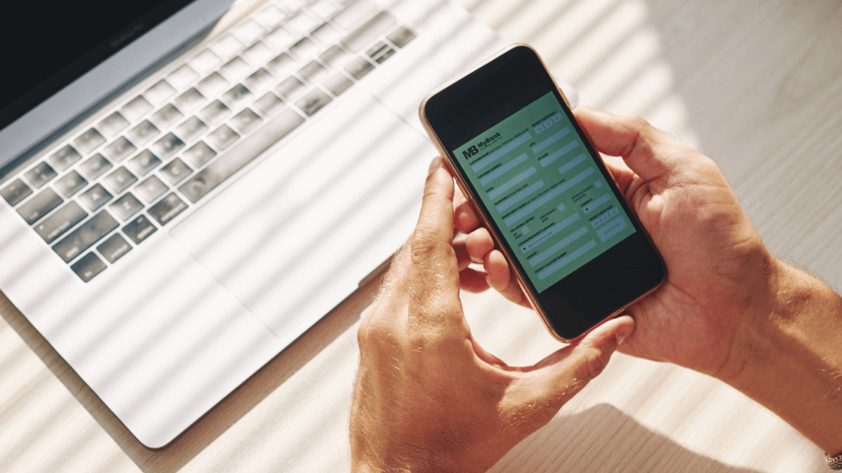 Person using an app