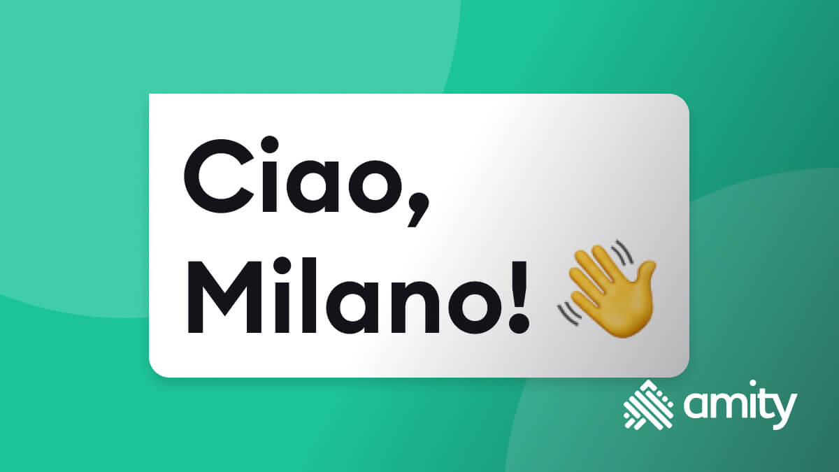 Chat bubble that says Ciao, Milano!