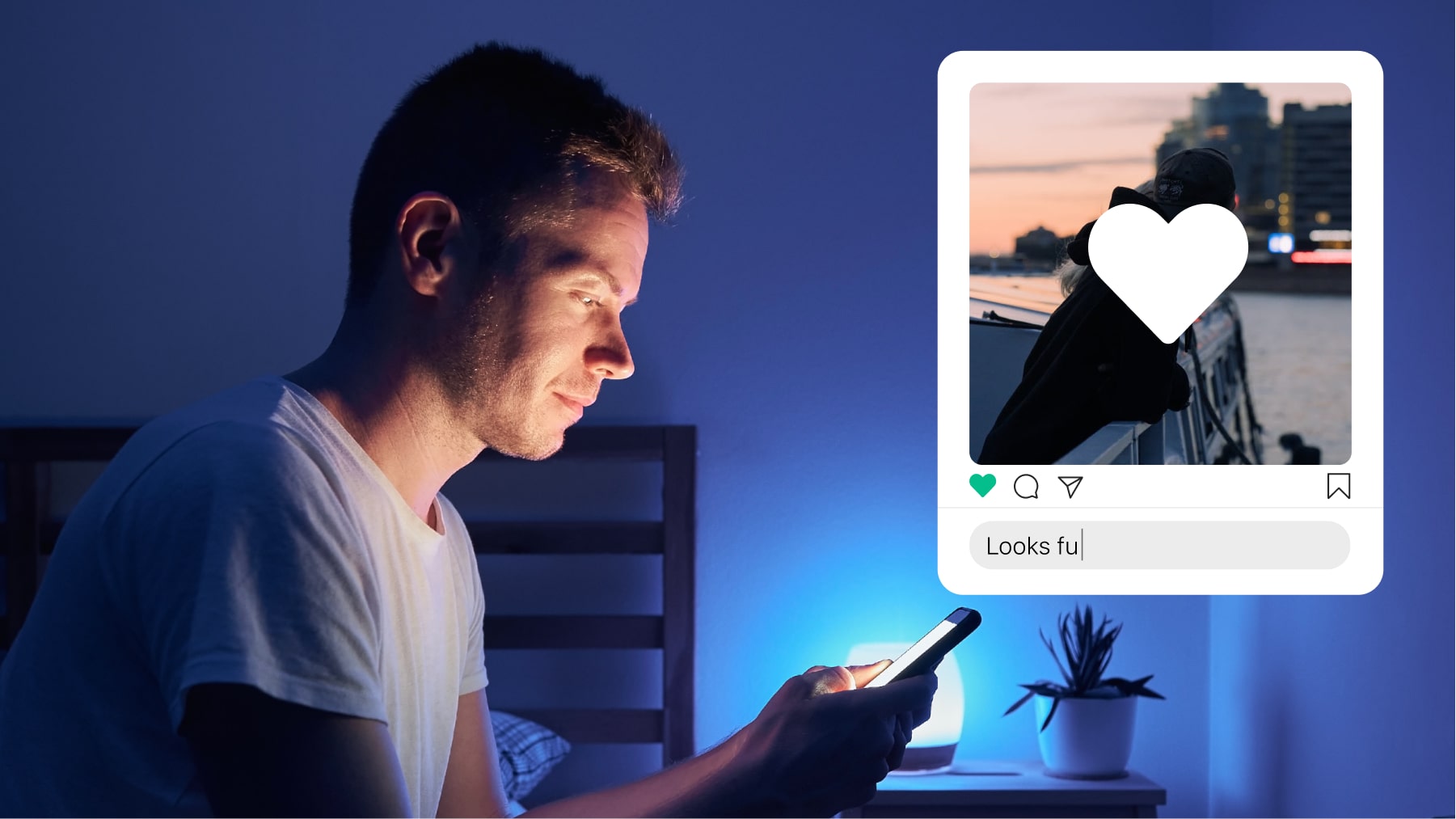 Man commenting on social post