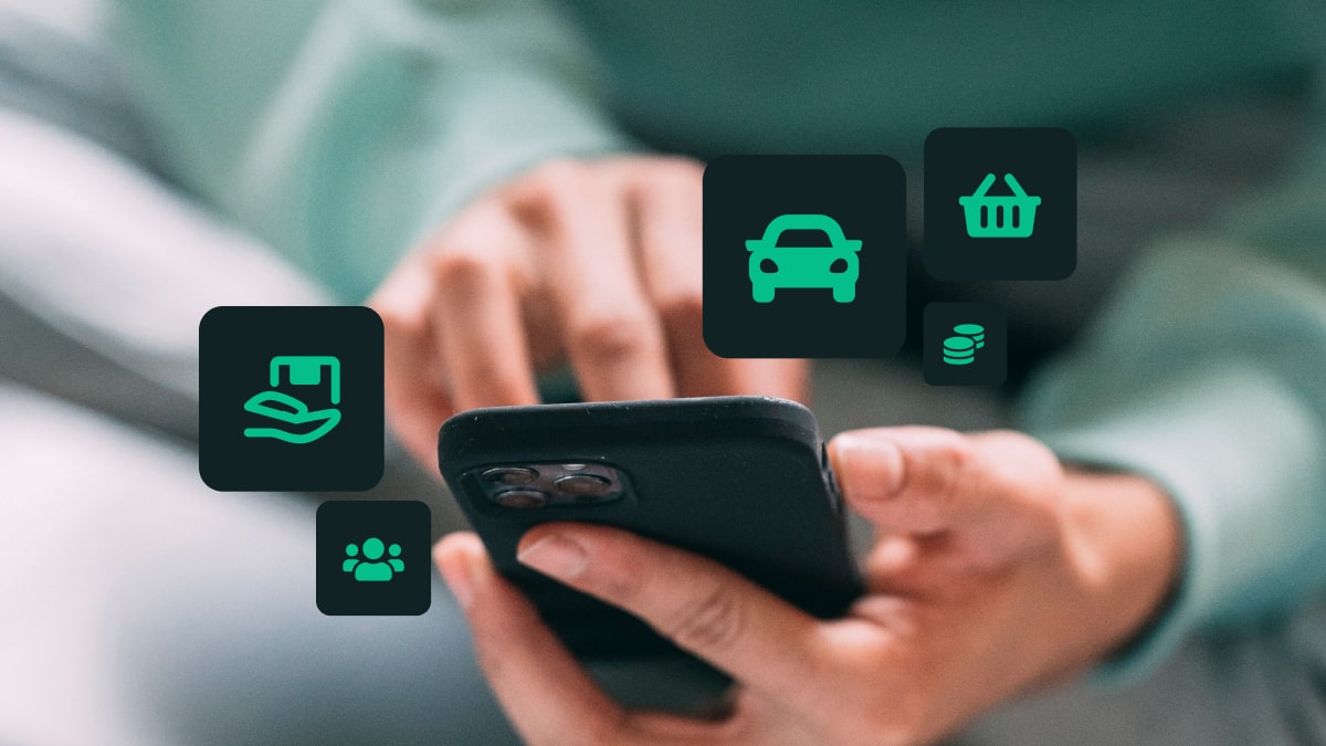 Display on phone of multiple features and services