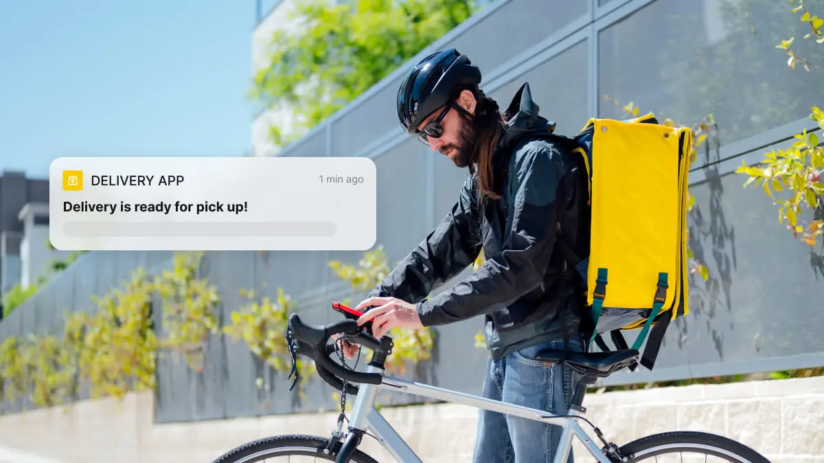 Delivery man working for a on-demand app
