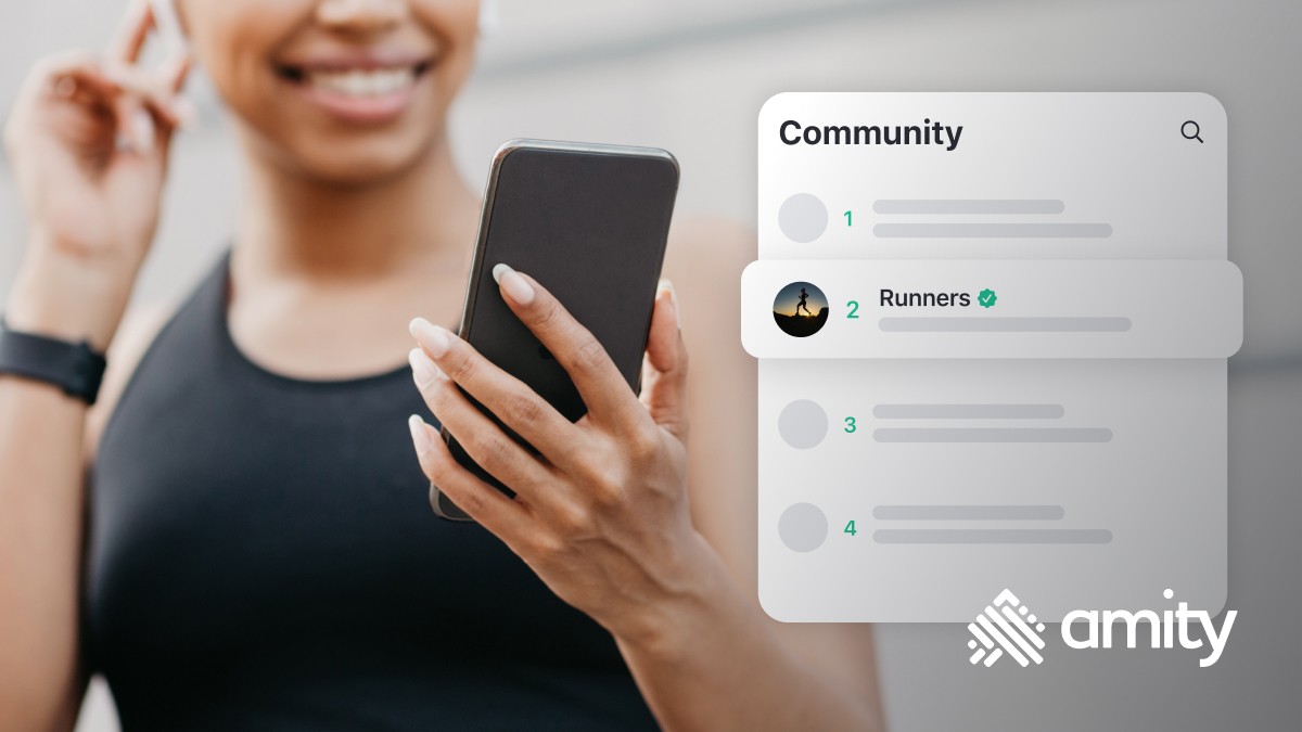 Woman using community app for running