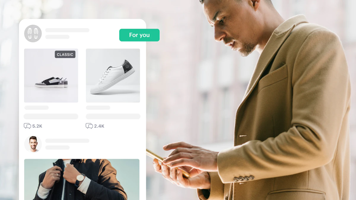 Man getting personalized recommendations on smartphone