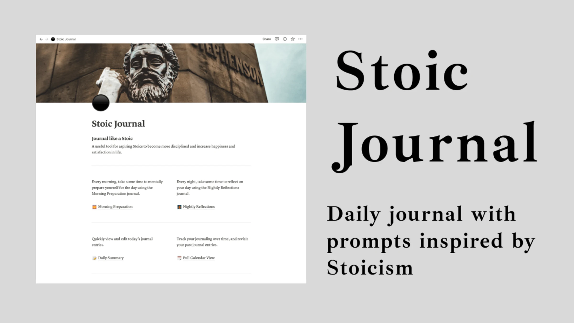Stoic Journal Notion Everything