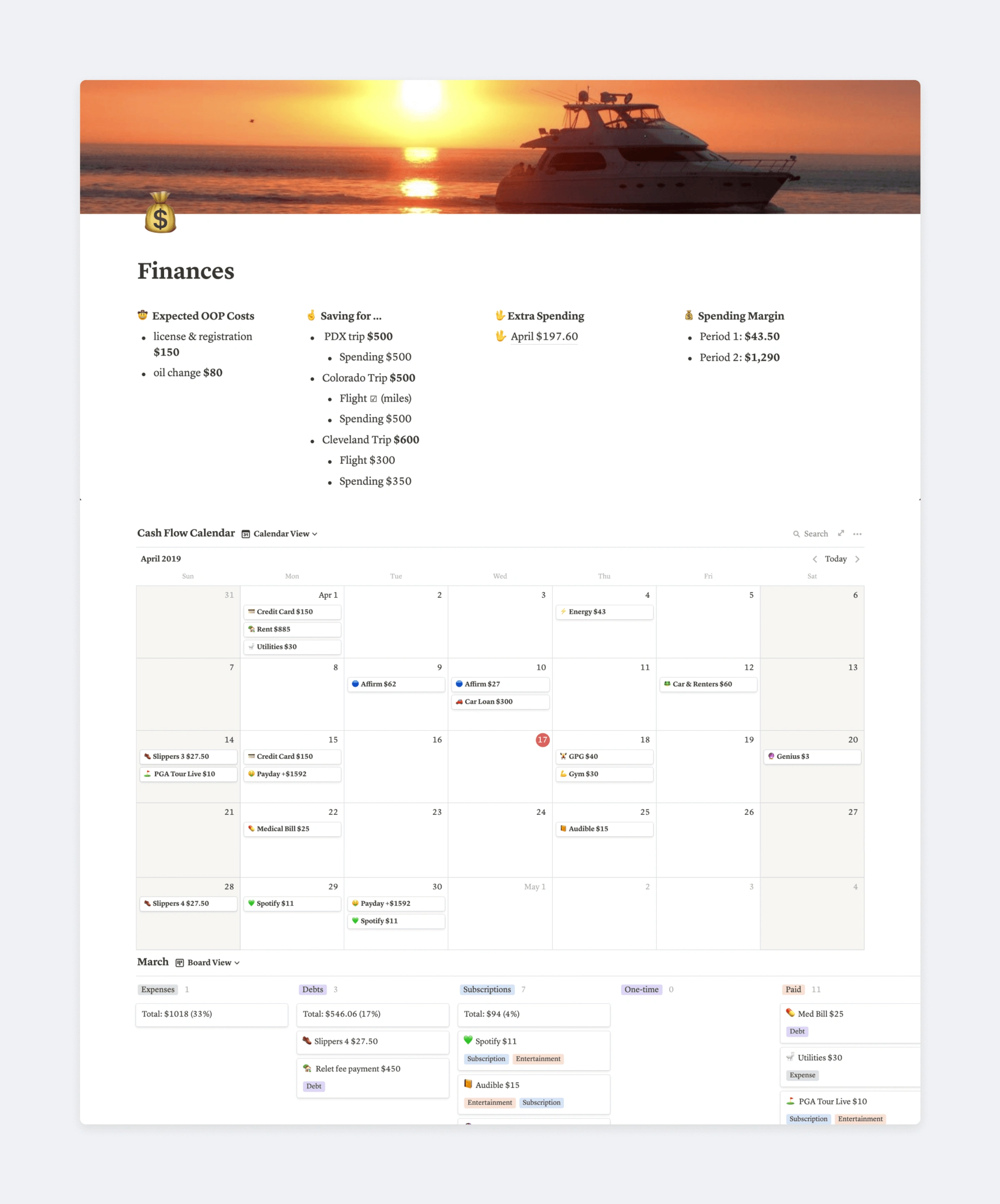 Personal finances | Notion Everything