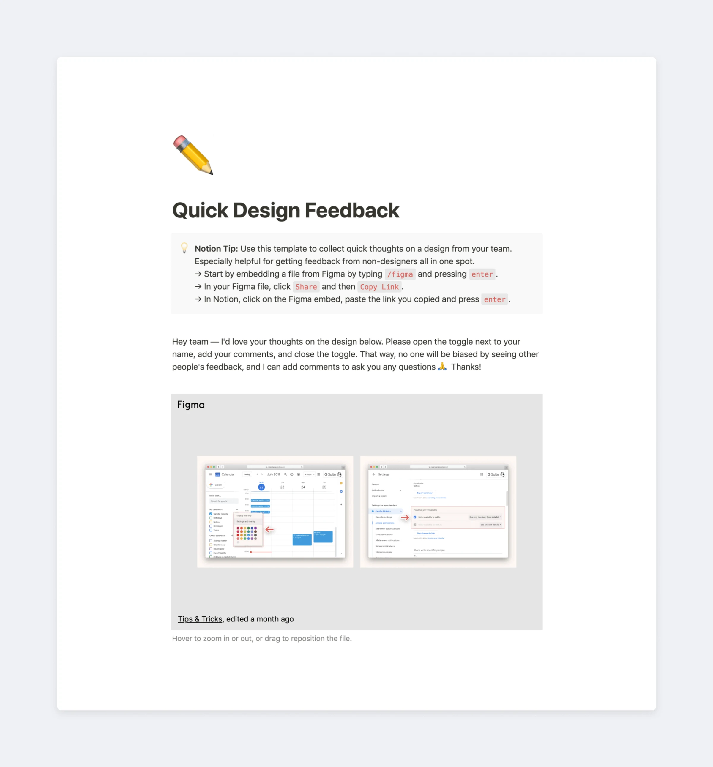Quick Design Feedback | Notion Everything