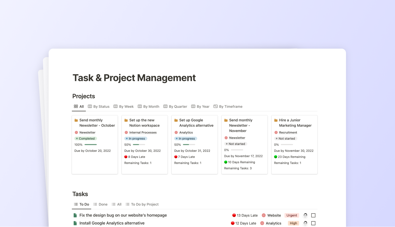 Task & Project Management Notion Template